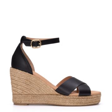 LEATHER WEDGED ESPADRILLES 4287