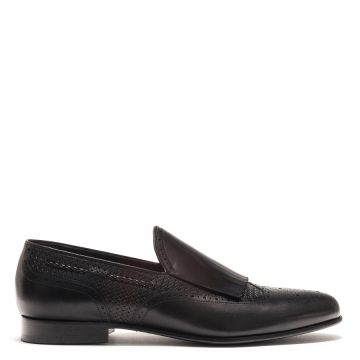 LEATHER FRINGED LOAFERS
