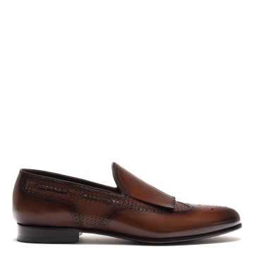 LEATHER FRINGED LOAFERS