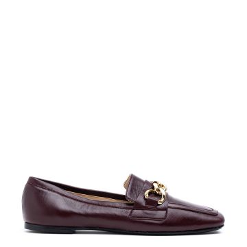 LEATHER CHAIN LOAFERS