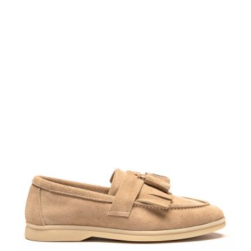 SUEDE FRINGED LOAFERS
