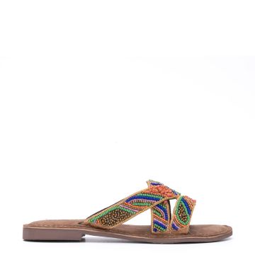LEATHER FLAT SANDALS 75337