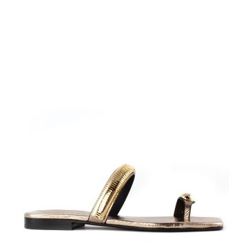 LEATHER FLAT SANDALS 07A