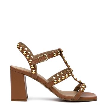 LEATHER SANDALS WITH STUDS GIN100