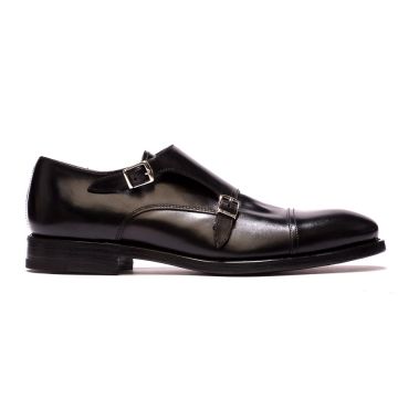 LEATHER LOAFERS WITH DOUBLE MONK STRAP