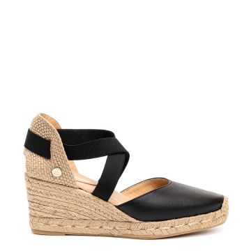 LEATHER WEDGED ESPADRILLES