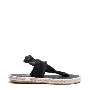 Nalho Ganika Glit Black Flat Sandals