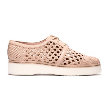 WEAVED LEATHER LACE UP SHOES