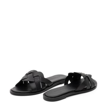 LEATHER FLAT SANDALS 71610155