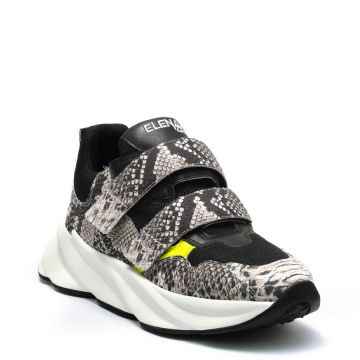 LEATHER SNAKE PRINT SNEAKERS