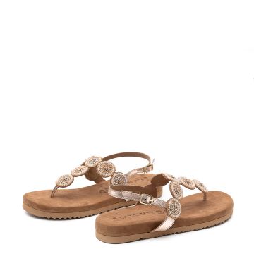 LEATHER FLAT SANDALS 33538
