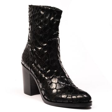 SNAKE PRINT ANKLE BOOTS