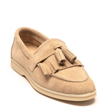 SUEDE FRINGED LOAFERS
