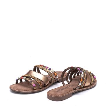 LEATHER FLAT SANDALS 75403