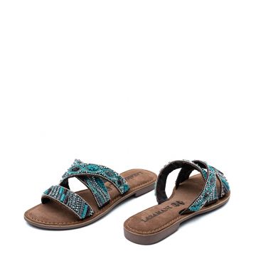LEATHER FLAT SANDALS 75437