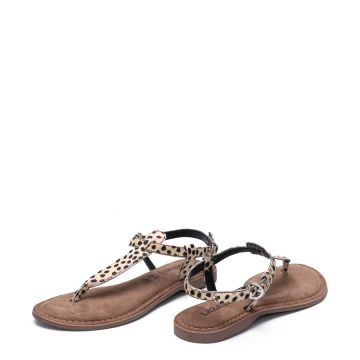 LEATHER FLAT SANDALS 75611