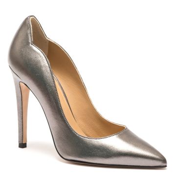 METALLIC LEATHER POINTED PUMPS 