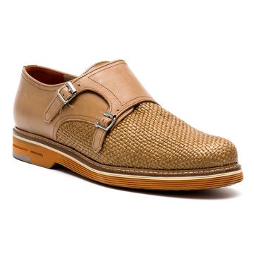 LEATHER DOUBLE MONK STRAP SHOES