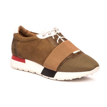 SUEDE AND TECH FABRIC SNEAKERS