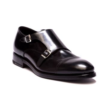 LEATHER LOAFERS WITH DOUBLE MONK STRAP