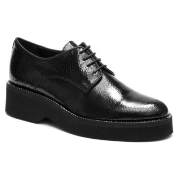CRACKED LEATHER LACE UP SHOES