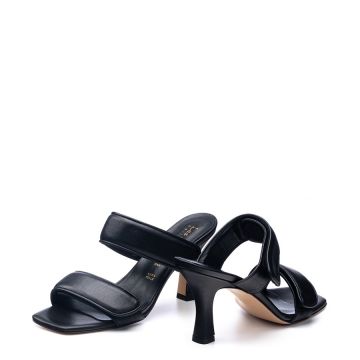 PADDED LEATHER STRAPPY SANDALS