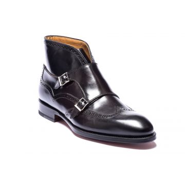 HANDMADE LEATHER DOUBLE MONK STRAP BOOTS
