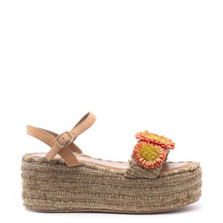 WOVEN RAFFIA AND ROPE WEDGES