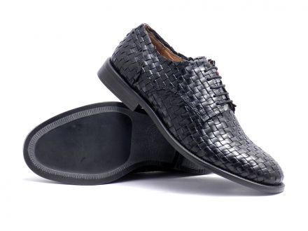 WEAVED LEATHER LACE UP SHOES 7116420