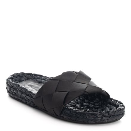 WEAVED SATIN SLIPPERS