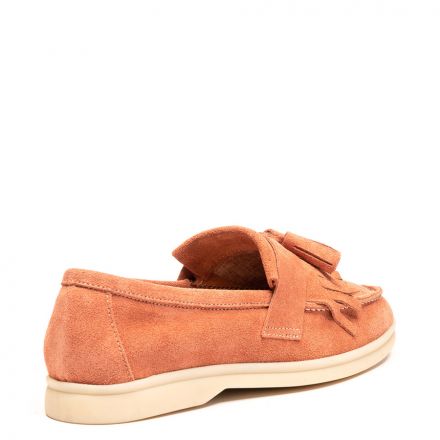 SUEDE FRINGED LOAFERS