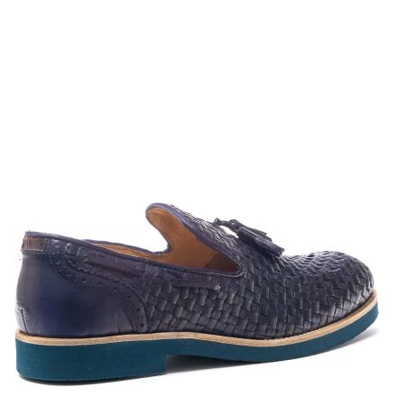 LEATHER WOVEN LOAFERS