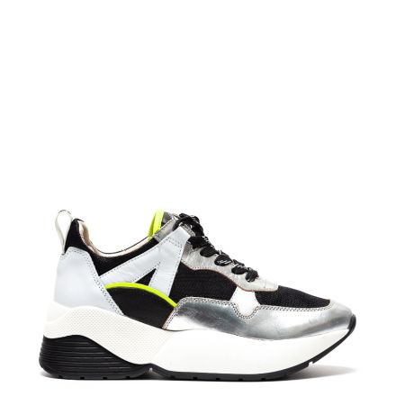 SUEDE AND LEATHER RUNNING SNEAKERS