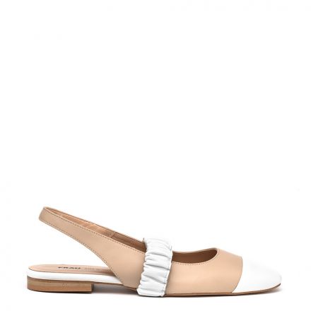 LEATHER SLINGBACK BALLERINA FLATS