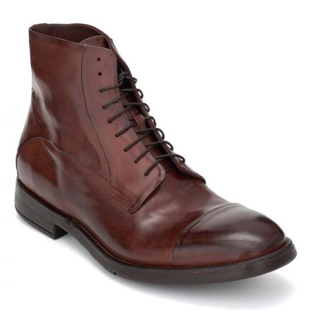 HANDCRAFTED LEATHER LACE UP BOOTS AC18A