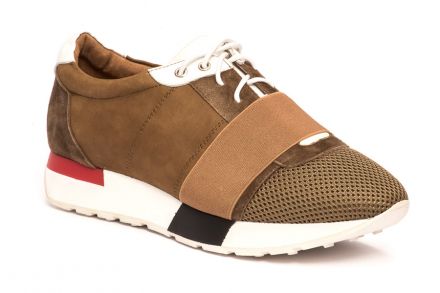 SUEDE AND TECH FABRIC SNEAKERS