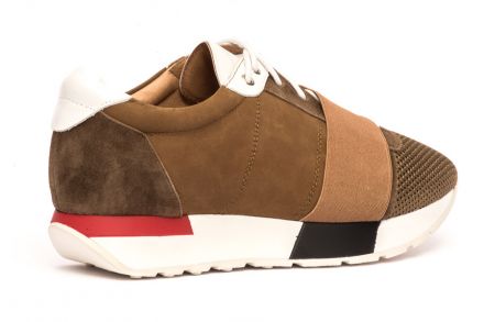SUEDE AND TECH FABRIC SNEAKERS