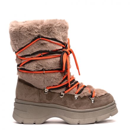 SUEDE & FUR ANKLE BOOTS