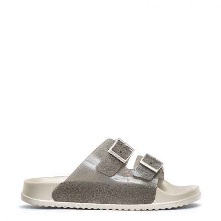 GLITTERED SLIDE SANDALS