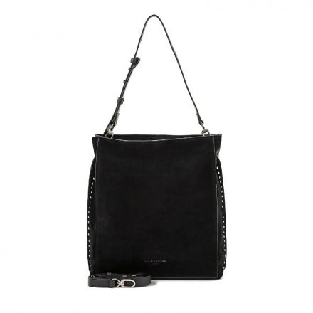 SUEDE AND LEATHER SHOULDER BAG