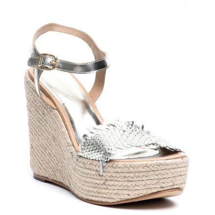 WEAVED LEATHER WEDGES