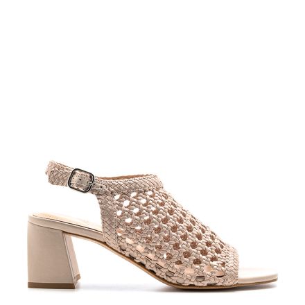 WEAVED MID HEEL SANDALS
