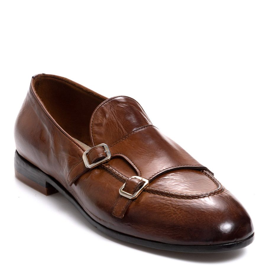 HANDCRAFTED LEATHER MONK STRAP SHOES 04A 