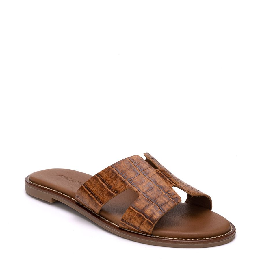 LEATHER FLAT SANDALS 71610141C