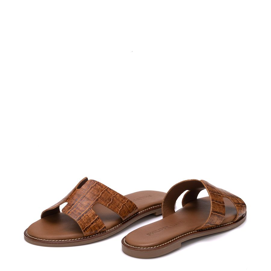 LEATHER FLAT SANDALS 71610141C