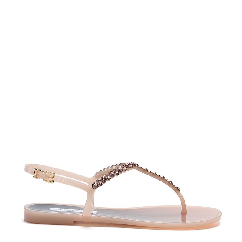 CRYSTAL EMBELLISHED THONG SANDALS 102SW