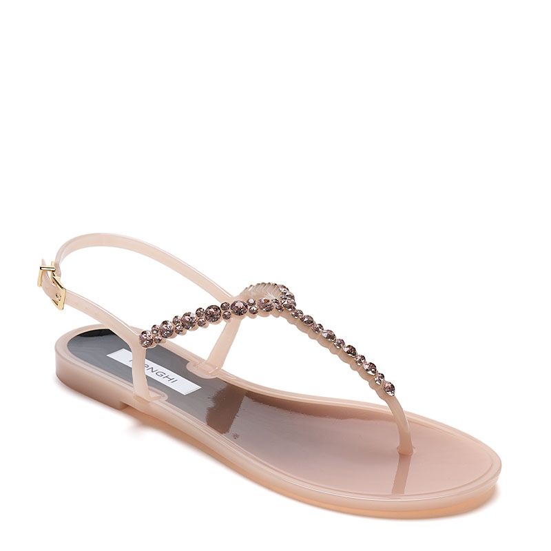 CRYSTAL EMBELLISHED THONG SANDALS 102SW