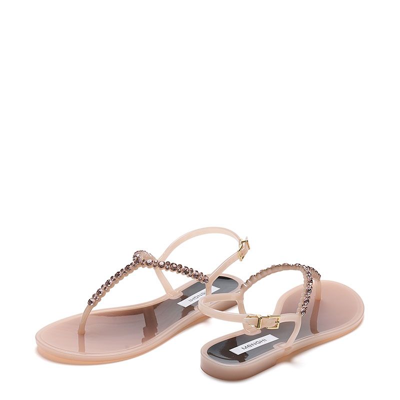 CRYSTAL EMBELLISHED THONG SANDALS 102SW