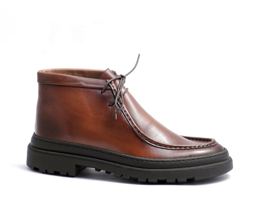 LEATHER LACE UP ANKLE BOOTS 0702207GV