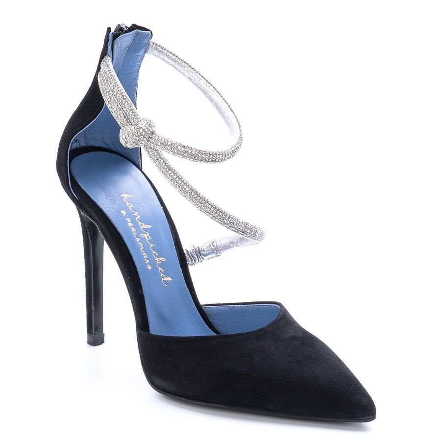 SUEDE PUMPS WITH STRASS